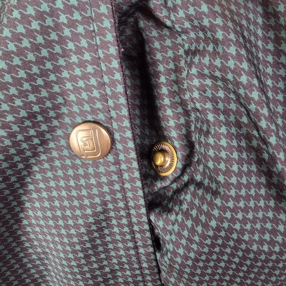 DryJoys Men’s L Green Houndstooth 1/4 Zip Golf Pullover Windbreaker Jacket - Picture 5 of 8